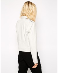 Женская серая кожаная косуха от Selected