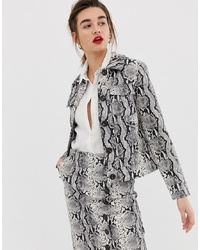 Серая кожаная куртка-рубашка