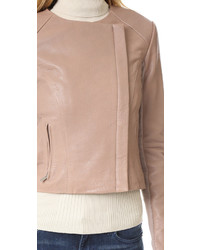 Женская серая кожаная куртка от Veda