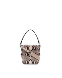 Серая кожаная сумка-мешок со змеиным рисунком от Chloé