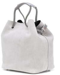 Серая кожаная сумка-мешок от Hogan