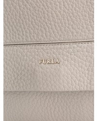 Серая кожаная сумка-саквояж от Furla