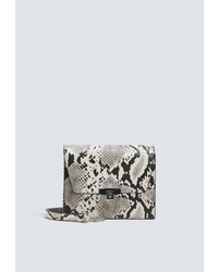 Серая кожаная сумка через плечо со змеиным рисунком от Pull&Bear