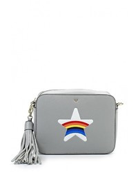 Серая кожаная сумка через плечо от Baggini