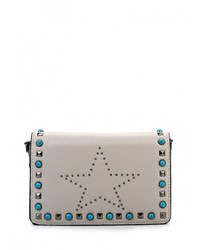 Серая кожаная сумка через плечо от Baggini