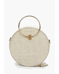 Серая кожаная сумка через плечо от Baggini