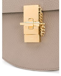 Серая кожаная сумка через плечо от Chloé