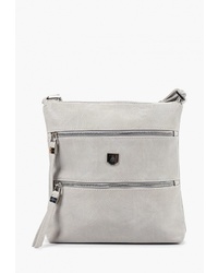 Серая кожаная сумка через плечо от Laccoma