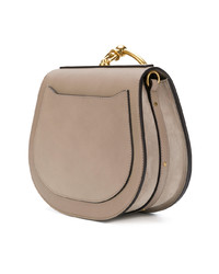 Серая кожаная сумка через плечо от Chloé