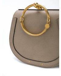 Серая кожаная сумка через плечо от Chloé