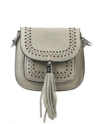 Серая кожаная сумка через плечо от Paolo