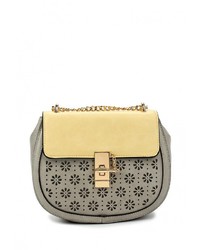 Серая кожаная сумка через плечо от Paolo