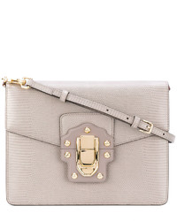 Женская серая кожаная сумка от Dolce & Gabbana