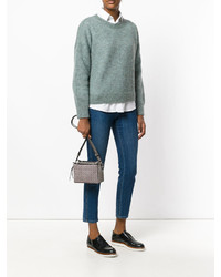 Женская серая кожаная сумка от Tod's