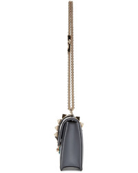 Женская серая кожаная сумка от Valentino