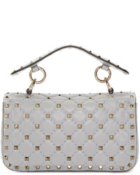 Женская серая кожаная сумка от Valentino