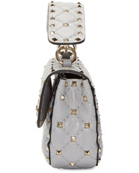 Женская серая кожаная сумка от Valentino