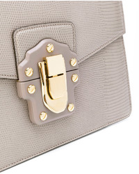 Женская серая кожаная сумка от Dolce & Gabbana