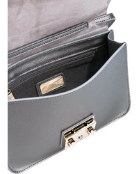 Женская серая кожаная сумка от Furla