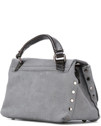 Женская серая кожаная сумка от Zanellato