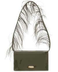 Женская серая кожаная сумка от Nina Ricci