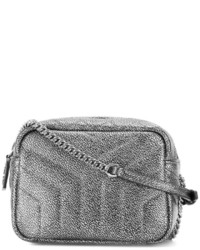 Женская серая кожаная сумка от Saint Laurent