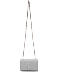 Женская серая кожаная сумка от Saint Laurent