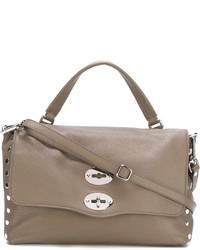 Женская серая кожаная сумка от Zanellato
