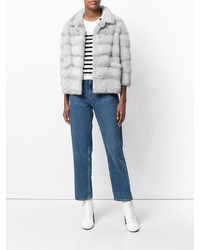 Серая короткая шуба от Simonetta Ravizza