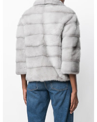 Серая короткая шуба от Simonetta Ravizza