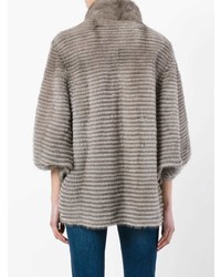 Серая короткая шуба от Liska