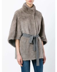 Серая короткая шуба от Liska