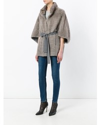 Серая короткая шуба от Liska