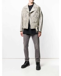 Мужская серая косуха с камуфляжным принтом от Readymade