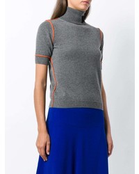 Женская серая кофта с коротким рукавом от Rochas