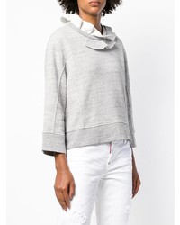 Женская серая кофта с коротким рукавом от Dsquared2