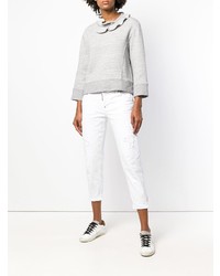 Женская серая кофта с коротким рукавом от Dsquared2