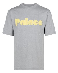 Мужская серая кружевная футболка с круглым вырезом от Palace