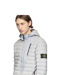 Мужская серая куртка-пуховик от Stone Island