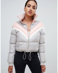 Женская серая куртка-пуховик от PrettyLittleThing
