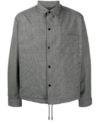 Мужская серая куртка-рубашка с узором "гусиные лапки" от BOSS HUGO BOSS
