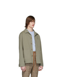 Мужская серая куртка-рубашка от Nanushka