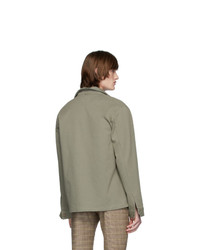 Мужская серая куртка-рубашка от Nanushka