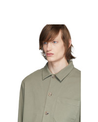 Мужская серая куртка-рубашка от Nanushka