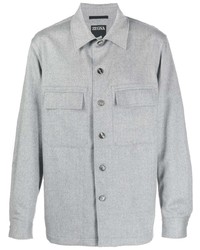Мужская серая куртка-рубашка от Z Zegna