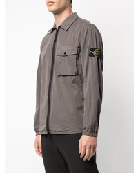 Мужская серая куртка-рубашка от Stone Island