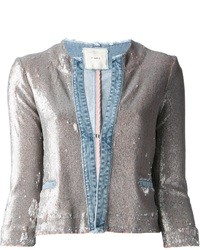 Женская серая куртка с пайетками от Pinko