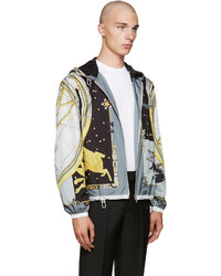 Мужская серая куртка с принтом от Versace