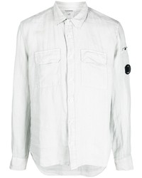 Мужская серая льняная рубашка с длинным рукавом от C.P. Company