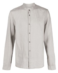 Мужская серая льняная рубашка с длинным рукавом от Zadig & Voltaire